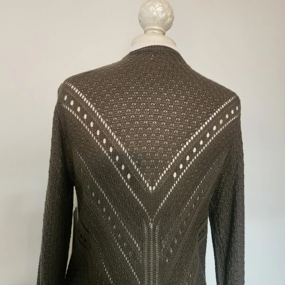 Its Our Time Women's Olive Green Long Length Knit  Open Cardigan NWT - Picture 13 of 15